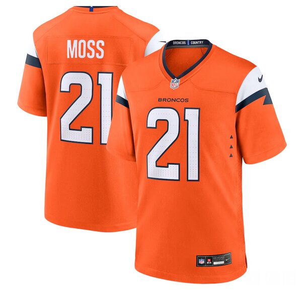 Men Denver Broncos #21 Moss orange 2024 Nike Limited NFL Jersey style 2->denver nuggets->NBA Jersey